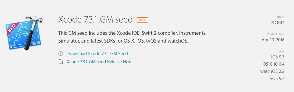 Xcode 7.2 dmg download